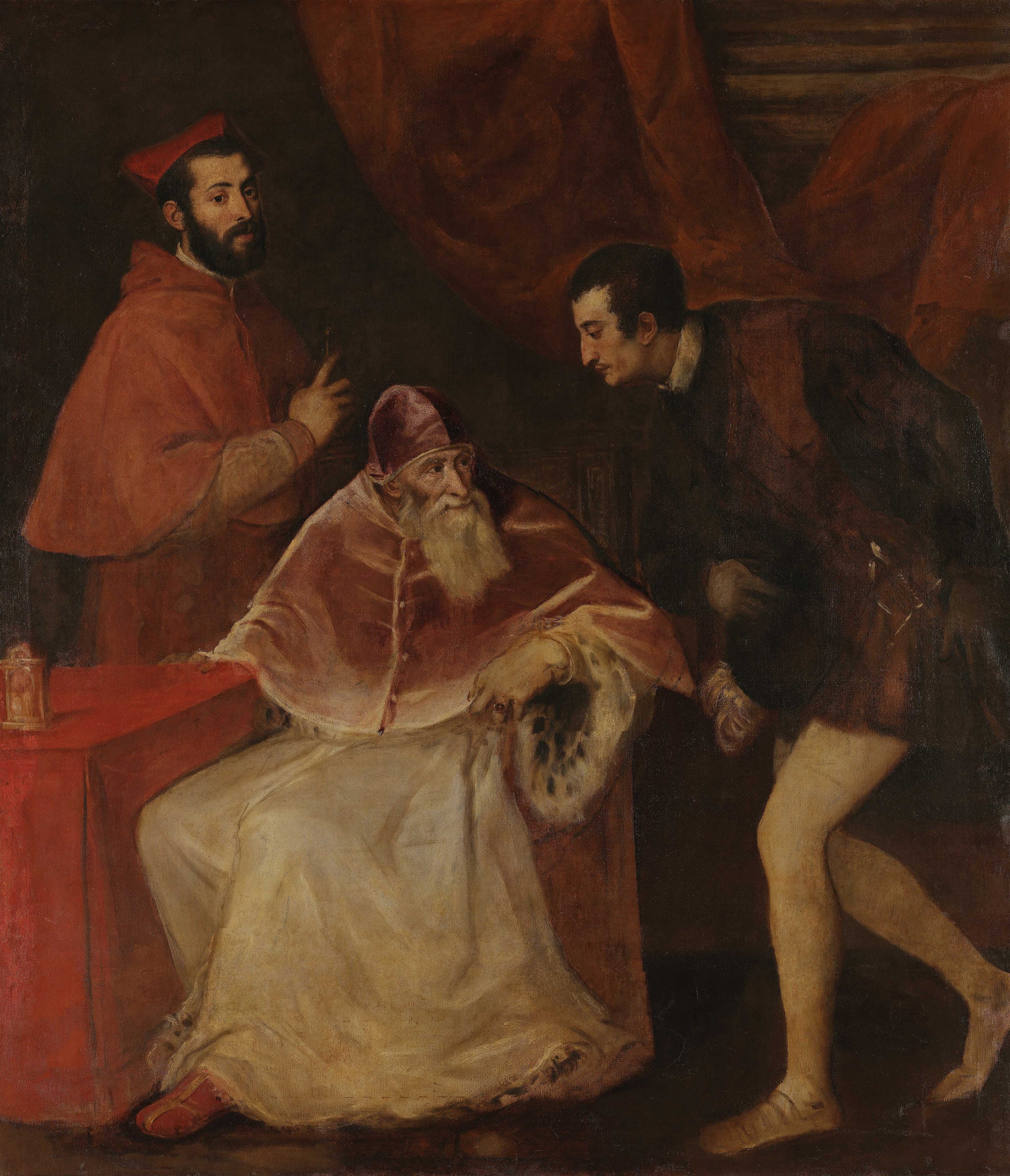 Ritratto di Paolo III con i nipoti Alessandro e Ottavio Farnese